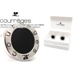 Yahoo! Yahoo!ショッピング(ヤフー ショッピング)ブランド アクセサリー courreges クレージュ ラウンドロゴブラックカフス（カフスボタン カフリンクス）父の日
