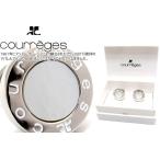 ブランド アクセサリー courreges クレージュ ラウンドロゴカフス（白蝶貝）カフスボタン カフリンクス クリスマス