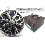 ブランド アクセサリー TATEOSSIAN タテオシアン ノベルティ　ヘルムオブオーシルバーカフス（ロジウム＆ネイビー）（ブランド カフリンクス） 父の日