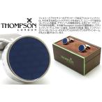 ブランド アクセサリー THOMPSON トンプソン ブリック カフス(ロジウム&ブルーエナメル)カフリンクス 丸 シンプル 青 父の日