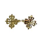 カフス　ゴールドクロスクローバーカフスボタン・カフリンクス