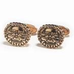 カフス　カフスボタン　ローズゴールドアンティークフェイス