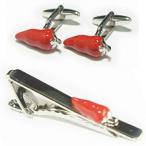 唐辛子カフス　ネクタイピンセット