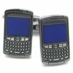 カフス カフスボタン メタリックブラック 携帯電話 メンズ プレゼント カフスマニア