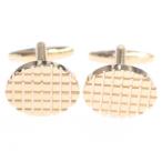 カフス カフスボタン ピンクゴールド チェック柄 オーバルデザイン カフス メンズ プレゼント カフスマニア