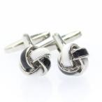 カフス カフスボタン モノトーン 結び目のエナメルカフス メンズ プレゼント カフスマニア