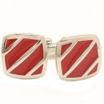 カフス カフスボタン エナメルライン 朱色のスクエアカフス メンズ プレゼント カフスマニア