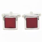 カフス カフスボタン シルバーフレーム スクエア レッドエナメルのカフス メンズ プレゼント カフスマニア