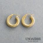 イタリアンジュエリー ウノアエレ 18金 18k ゴールド 地金 ヒンジ式 K18 フープピアス ウノアエレ UNOAERRE ピアス 410