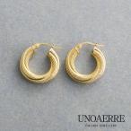 イタリアンジュエリー ウノアエレ 18金 18k ゴールド 地金 ヒンジ式 K18 フープピアス ウノアエレ  UNOAERRE ピアス 410ネット予約