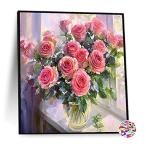 ダイヤモンドアート 花 バラ 5dダイヤモンド塗装キット 刺しゅうキット ダイヤモンドペインティング 全面貼り付けタイプ ビーズアート 手作り絵画 手