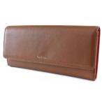 ポールスミス 長財布 財布 レディース ブランド Paul Smith ダブルステッチディテール フラップ 専用箱付 キャメル ブラウン 女性 婦人