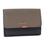 ポールスミス 三つ折り財布 財布 レディース ブランド クロスオーバーストライプタブ コンパクト財布 専用箱付 ネイビー 女性 婦人