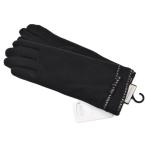 手袋 レディース おしゃれ アンテプリマ ブランド ラメ リボン ベルト スマホ対応 指先スリット 黒 21〜22cm