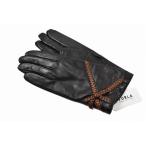 ショッピングフルラ フルラ 手袋 レディース ブランド FURLA ラムレザー ステッチリボン デザイン ブラック 19cm 20cm 21cm 婦人 グローブ 防寒