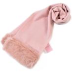 ショッピングケイトスペード マフラー レディース ケイト スペード ニューヨーク ブランド ファー付 ウール カシミヤ混 ロゴ 刺繍 ライト ピンク