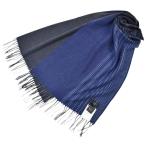 エポカ ウォモ マフラー メンズ ブランド カシミヤ 100% 青 ブルー 紺 ネイビー グレー グラデーション ストライプ 秋冬 防寒 男性 紳士