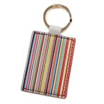 キーリング メンズ ポールスミス ブランド Paul Smith インテリア マルチストライプ キーホルダー 箱無 ライト グレー おしゃれ ギフト 本革 イタリア製 VPS720