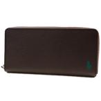 ショッピングラルフ ポロ ラルフローレン 長財布 財布 ラウンドファスナー メンズ ブランド コントラストレザー Withカラーポニー ロゴ 箱無 ブラウン グリーン 男性