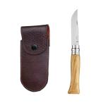 オピネル ナイフ セット 9 OPINEL ステンレス オーク レザーケースセット9.0cm アウトドアナイフ キャンプナイフ 折りたたみナイフ