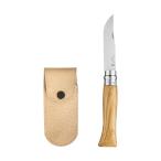 オピネル ナイフ セット 9 OPINEL ステンレス オーク レザーケース ベージュカラーセット9.0cm アウトドアナイフ キャンプナイフ 折りたたみナイフ