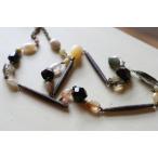ミックスクウォーツ ネックレス 天然石&amp;AntiqueBeadsシリーズ 送料無料 レディース アクセサリー ギフト ジュエリー Xmas 水晶 ガーネット ロングネックレス