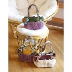 ショッピングファッションセール対象商品 詰め放題福袋チケット対象商品 フラワーモチーフ配色かごバッグ 送料無料 （返品交換ギフト包装不可）レディース カゴバッグ 編み込み 夏バッグ サマーバッグ