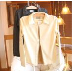 ショッピング福袋対象 選べるレディース服3点福袋対象商品 シースルー 襟付き ニット（SG）（返品交換ギフト包装不可）レディース コットン混 長袖 9号 Mサイズ