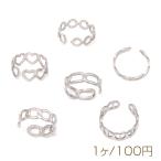 ステンレスデザインリング SUS304 高品質 リングフレームデザイン シンプル オープンリング 指輪 全6種（1ヶ）