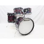 VINTAGE LUDWIG 70s 22,12,13,16 3ply Mahogany/Poplar/Maple w/Maple RF Psychedelic Red