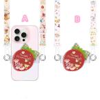 ダッフィーフレンズシャカシャカいちごスマホショルダー挟むだけクリップスマホクリップストラップ肩掛けショルダーストラップ 落下防止旅行お出かけ外出