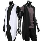 夏　ベスト メンズ ロング丈ベスト シバライズ カーディガン カジュアル　V系 ビジュアル系 薄手二枚送料無料　