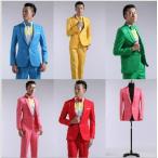 メンズスーツセット　タキシード マジック演出司会舞台ステージ服 ジャケット＋パンツ男性用ダンスウエア結婚式　演奏会 撮影衣装 コスプレスーツ二枚送料無料