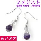 Yahoo! Yahoo!ショッピング(ヤフー ショッピング)パワーストーン ピアス アメジスト 水晶（恋愛運 結婚運 人気運 開運説明書付）紫水晶 天然石 縁起物 御守りアクセサリー ギフト 対応