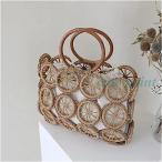 FCZY レディース 編みバック 手編み 手持ち 海水浴 夏ビーチ 祭り かごバッグ ハンドバッグ 夏バッグ 旅行用 軽量 チバッグ