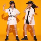 キッズダンス衣装 ヒップホップ 女の子 男女兼用 韓国子供服 HIPHOP 夏 ジャズダンス ステージ衣装 jazz 練習着 上下セット 半袖  Tシャツ