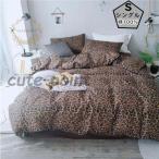 Yahoo! Yahoo!ショッピング(ヤフー ショッピング)ヒョウ柄 3点セット 布団カバー 寝具カバー 四季通用 可愛い セミダブル シングル プレゼント 掛け布団カバーセット 敷き布団カバー ボックスシーツ 枕カバー