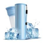 ThermoZen 氷嚢 魔法瓶 氷のう 多機能携帯ミニアイスパック 真空断熱保冷設計 スポーツ 水漏れ防止 応急処置 熱中症予防 繰り返し(ブルー)