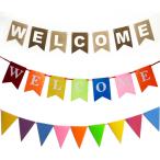 Welcome ウェルカム ガーランド オーナメント パーティ ペナント 誕生日 ハピバ 壁 飾り 装飾 歓迎会 入学 入園 デコレーション イベント Cybernet