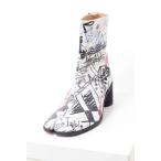 未使用 Maison Margiela Tabi グラフィック レザー ブーツ 41 ホワイト メゾン マルジェラ KL4CLUAL00