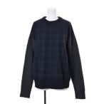 MONCLER チェック 切り替え ニット セーター M グリーン モンクレール KL4BLPSK01