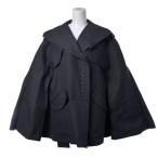 BALENCIAGA хлопок передний кнопка-застежка пончо 36 черный Balenciaga KL4SK2US17
