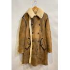  2 . шар )RALPH LAUREN PURPLE LABEL Ralph Lauren лиловый этикетка высший класс линия длинный мутоновое пальто кожа ягненка мужской M прекрасный товар 