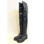  2 . шар ) BOTTEGA VENETA Bottega Veneta re жа цай высокий ботинки черный женский 39 25cm соответствует стандартный 