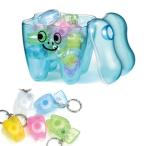 歯型ケース付フロスキーホルダー ブルー 1セット（20個入り）