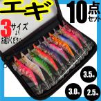 エギ エギング10点 餌木 イカ釣り 3.5号 3.0号 2.5号 ルアー 収納ケース付 カラビナ付 釣り フィッシング アオリイカ 甲イカ スミイカ タコ