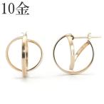 ピアス フープ k10 地金 10金 10k 2重フープピアス クロッシング シンプル レディース