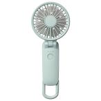 モバイルファン 扇風機 大風量 静音 3Way(手持ち/首かけ/卓上) 風量5段階 Type-C対応 リズム Silky Wind Mobile 3.2 04 ミズイロ 9ZF040RH04 RHYTHM