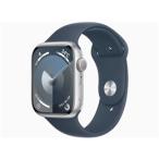 * Apple / APPLE Apple Watch Series 9 GPS модель 45mm MR9D3J/A [ серебряный / storm блюз Poe tsu частота S/M][ смарт-часы * умные девайсы ]