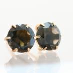ピアス手作りスモーキークォーツ6ミ...
